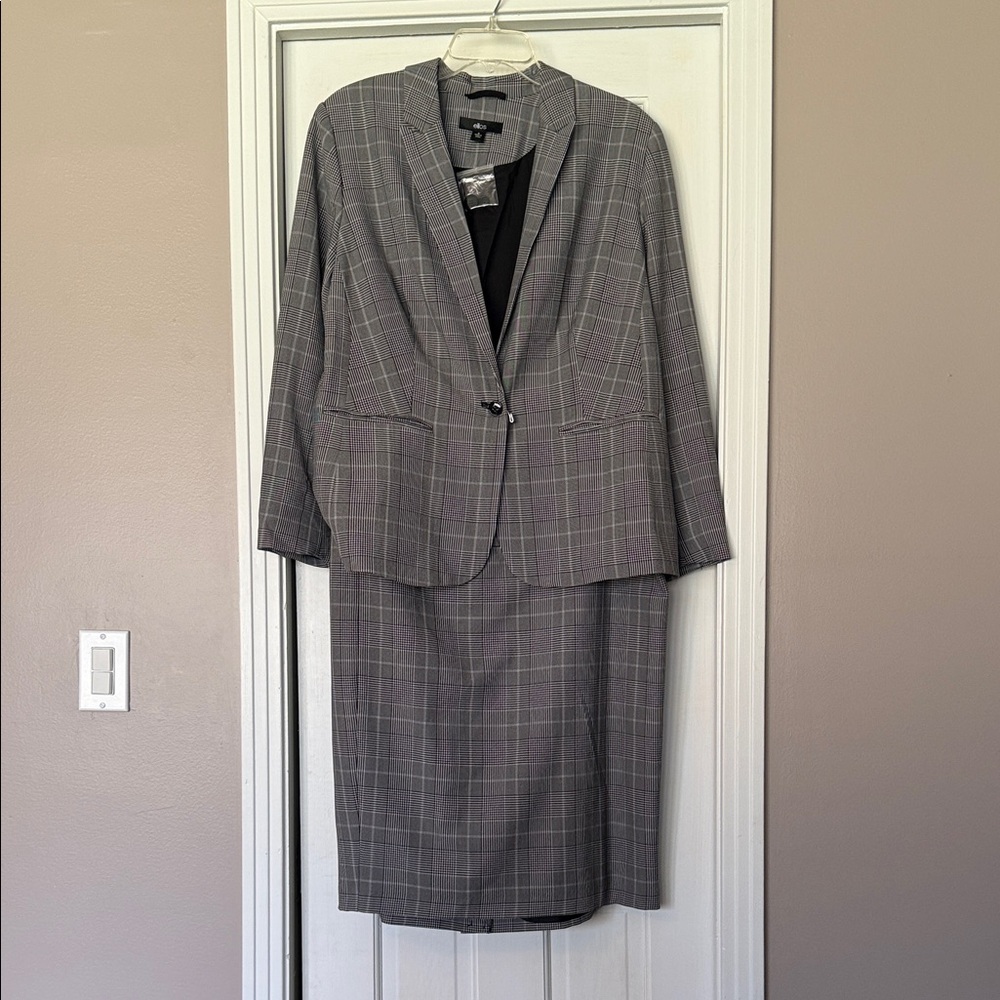 Ellos Plaid Blazer and Skirt Set